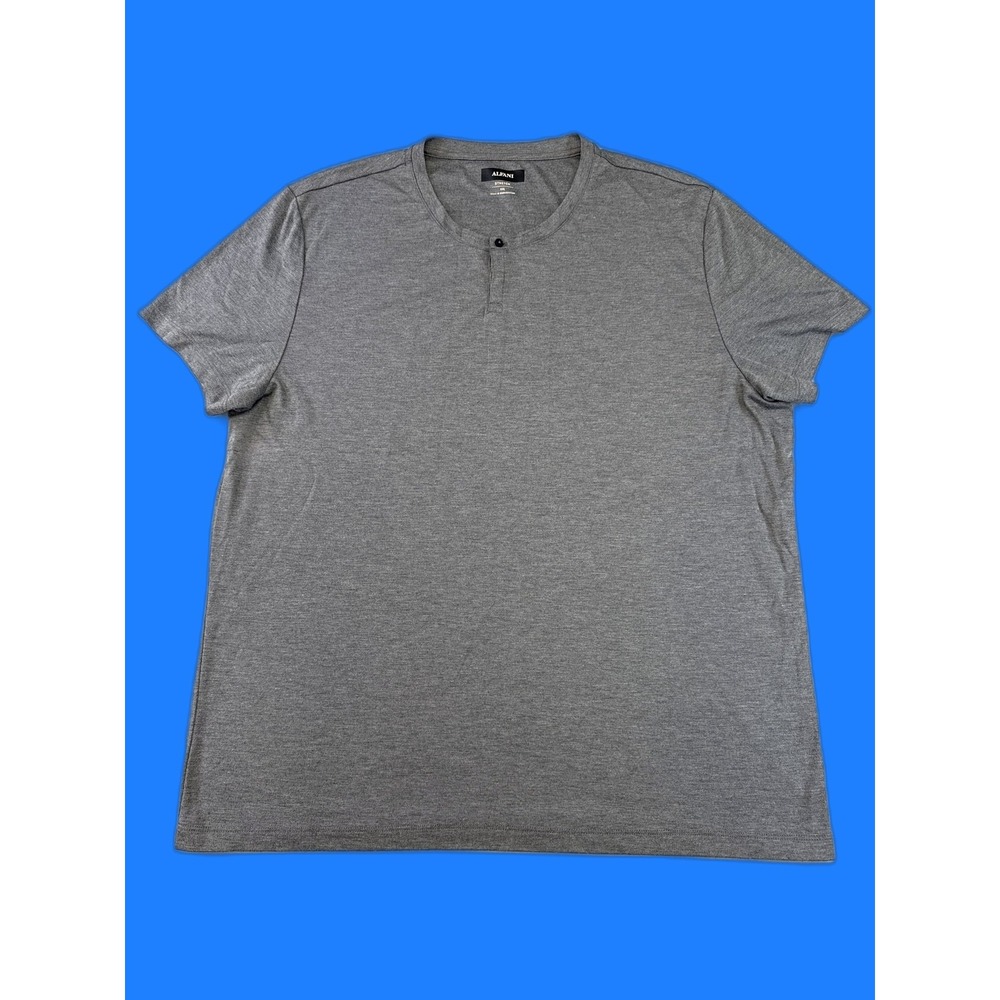 ALFANI Tee XXL Gray Cotton Blend Crew Neck Short Sleeve Regular Fit Solid